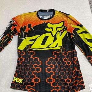 Fox Racing orange and black jersey no size on sight, small adult. SKU506